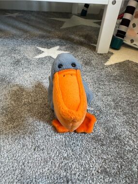 Ty Blue and Orange Plush Bird Stuffed Animal